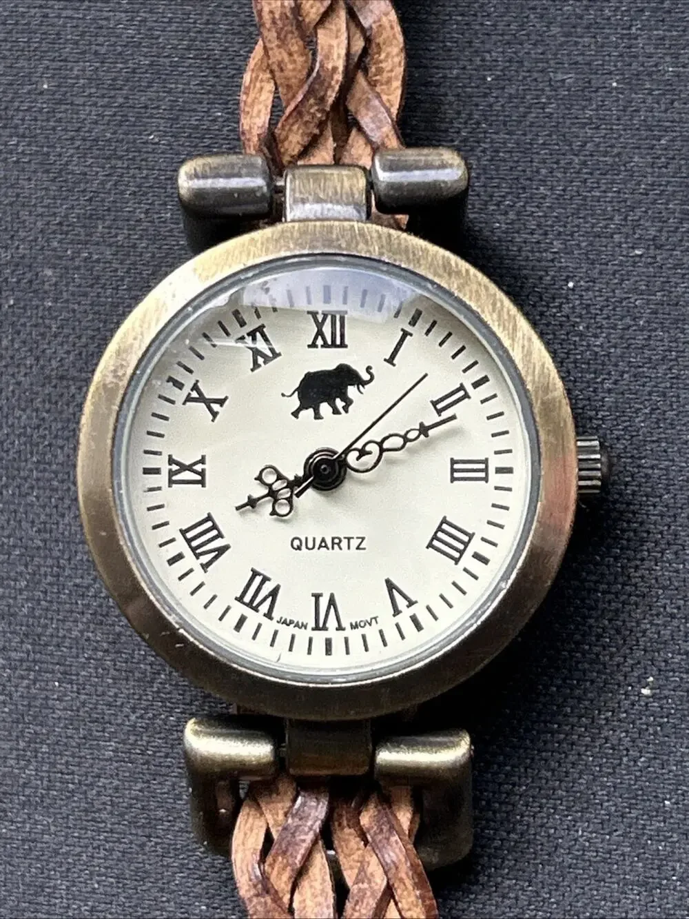 Bronze Tone Elephant Dial Women’s Wrap Style Quartz Watch